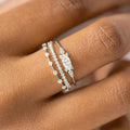 Three-Piece Marquise And Round Stone Ring Set In Three Metal Tones view 2