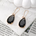 Teardrop Faceted Glass Dangle Earrings Gold Fishhooks 7 Colors view 8