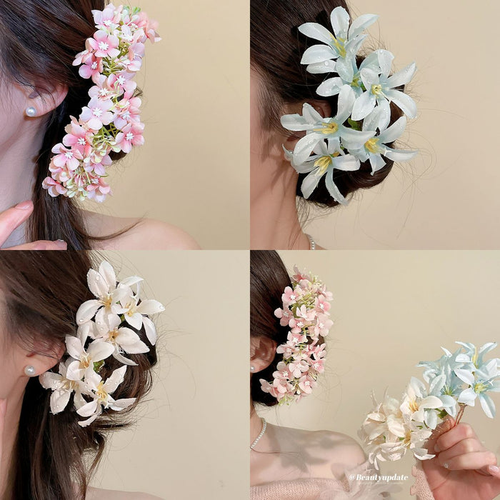 Fabric Flower U Pin Hair Pins Lily And Pink Comb Styles
