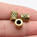 S Scroll Barrel Large Hole Metal Beads in Three Finishes view 3