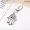 Gold and Silver Tone Owl and Hamsa Evil Eye Clip Keychains view 7