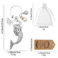 Silver Mermaid Dreaming of the Sea Pearl Shell Keychain view 3