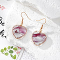 Wire Wrapped Heart Gradient Resin Drop Earrings 5 Colors view 6