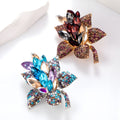 Aqua Red Floral Bouquet Two Designs Metal Brooch Pin view 5