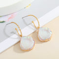 Gold Tone Iridescent Druzy Pendant Necklaces, Hoop Earrings and Sets view 10