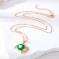 Gold Tone Openwork Lash Enamel Evil Eye Pendant Necklaces view 2