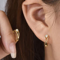 Pear-Shaped Hinged Hoop Earrings In Eight Color Variants view 3