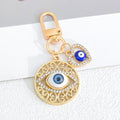 Blue Evil Eye Filigree Round Pendant Keychain with Tassel view 8