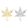 Gold and Silver Textured Maple Leaf Novelty Brooches view 1