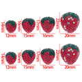 Four-Size Red Rhinestone Strawberry Clay Bead Collection view 1
