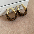 Flocked Crescent Hoop Earrings In Four Patterns Matching Jewelry Pair view 8