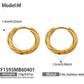 Gold Steel Twisted Hoop Earrings Three Sizes 316L Steel view 8