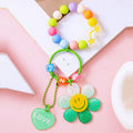 Candy Bead Smiley Daisy Keychains in Six Bright Color Combinations view 3