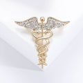 Winged Serpent Staff Brooch In Gold Or Silver Tone view 6