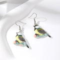 Silver Tone Colorful Resin Bird Novelty Hook Earrings view 6