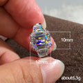Geometric Baguette Crystal Cluster Ring in Silver Tone view 4