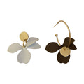 Layered Petal Drop Earrings in Brown White and Blue view 5