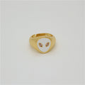 Gold Tone Adjustable Enamel Alien Head Rings in Three Colors view 4