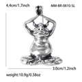 Yoga Frog Enamel Brooch In Silver And Green Decorative Lapel Pin view 5