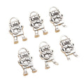 Small Articulated Robot Charm in an Antique Silver Tone Finish view 5