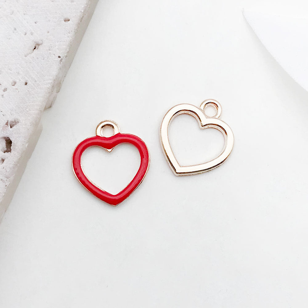 Red Enamel Zinc Alloy Sakura Flower Charm Pendant for DIY Keychain Earrings Hair Jewelry