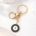 Gold Tone Rhinestone Evil Eye Enamel Keychain 4 Styles view 3