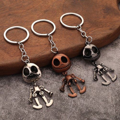 Minimal Skull Zinc Alloy Keychain Couple Bag Charm Gift