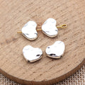 Puffed Heart Silver Tone Small Hole Spacer Beads For Jewelry Making view 2