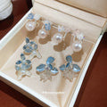 Pastel Floral Pearl-Look Stud Earrings in Four Designs view 1
