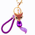 Jeweled Fox Faux Fur Pom Keychains in Six Colors plus Assorted Option view 5