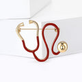 Stethoscope Outline Brooch in Four Enamel and Metal Colors view 2