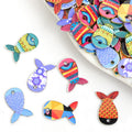 Colorful Patterned Fish Enamel Metal Charms, 12 Designs view 1