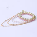 Crystal Circle Brooch with Pearl and Draped Chains view 3