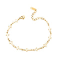 Geometric Cross Station Link Bracelet Gold Tone Metal view 5