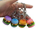 Resin Mini Hamburger Keychains Pink Purple Classic Styles view 5