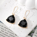 Rounded Triangle Faceted Glass Dangle Earrings Gold Hooks 8 Colors view 12