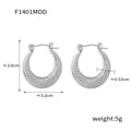 Crescent Metal Hoop Stud Earrings Ribbed Star Honeycomb view 10