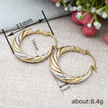 Twisted Rope-Texture Large Hoop Earrings In Two Metal Tones view 4
