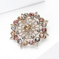 Antique Pink Crystal Filigree Brooch for Jackets Scarves and Coats view 4