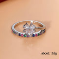 Clear Floral Cluster Ring with Multicolor Pavé Band view 5