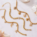 Seahorse Octopus and Heart Crystal Bracelets in Gold Tone view 4
