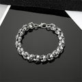 Antique Silver Tone Chunky Curb Chain Link Bracelet view 3
