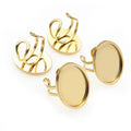 Adjustable Oval Bezel Ring Settings in Gold and Silver Tones view 4