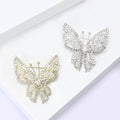 Layered Crystal Butterfly Brooch In Silver Or Gold Tone view 3