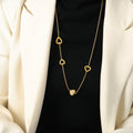 Layered Open Heart Cutout Zircon Pendant Long Chain Necklace view 3