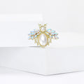 Pearl Belly Bee Brooch With Iridescent Wings in Two Finishes view 3