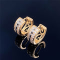 Two Tone Wide Openwork Huggie Hoop Earrings Polished Metal Jewelry view 3