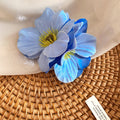 Fabric Flower Duckbill Hair Clips Blue Red Orchid Styles view 6