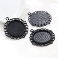 Round Filigree Edge Pendant Bezel Settings in Three Finishes view 6