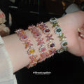 Rhinestone Oval Flower Bracelets Rose Gold Silver Styles view 3